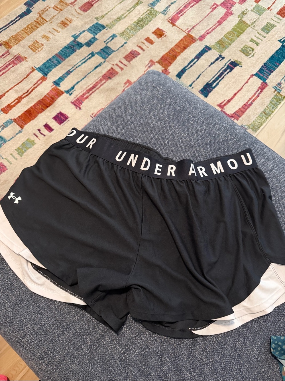 Under Armour Black and White Women's Running Shorts
